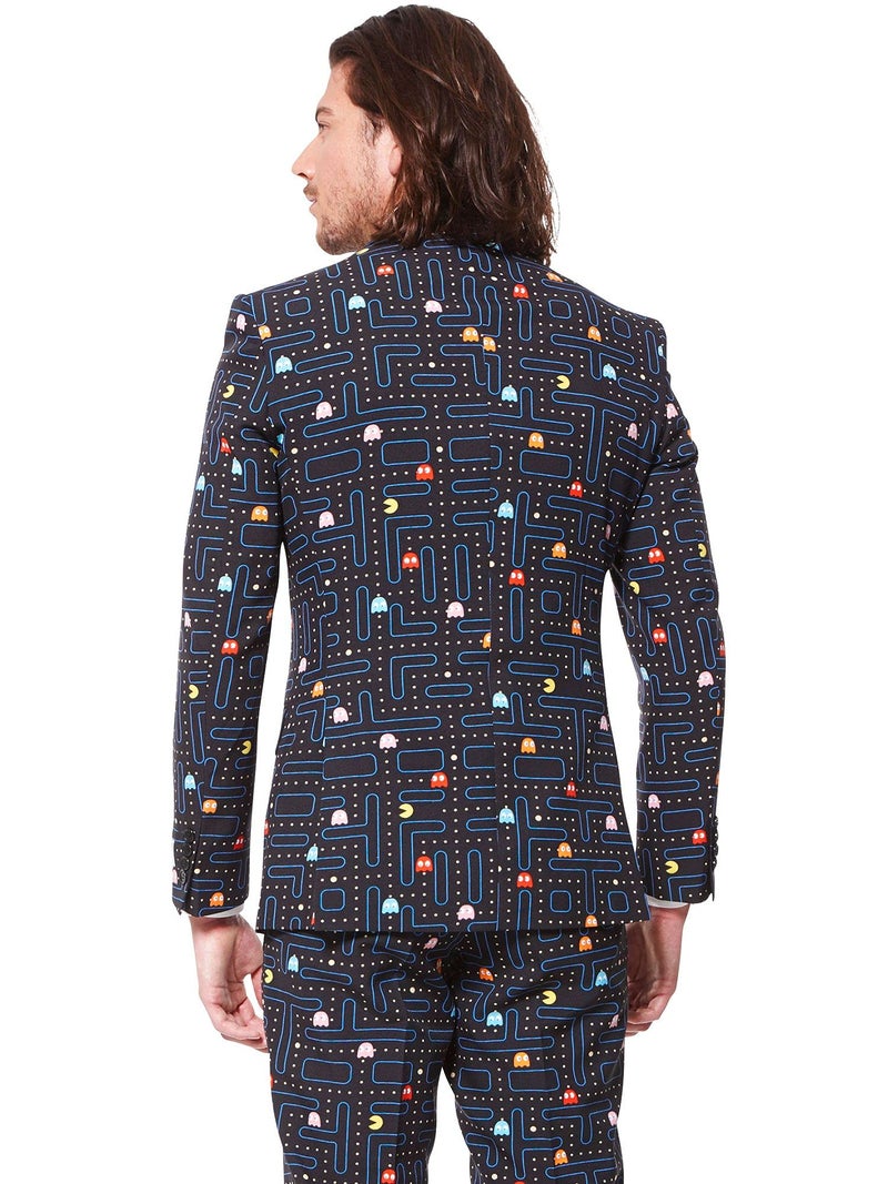 Opposuits Men's Suit - PAC-Man Pixel Arcade Game Costume - Slim Fit - Black - Includes Blazer, Pants and Tie - Image 2